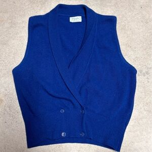 Vintage Benetton Made in Italy Blue Wool Rabbit Hair Sweater Vest Size EU 48